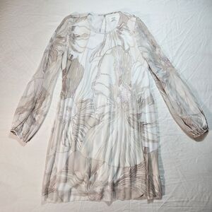 Wilfred Cream and Brown Floral Long Sleeve Dress